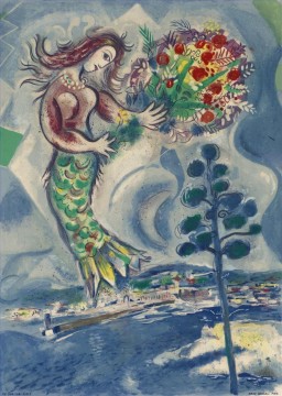 Marc Chagall Painting - beauty on sea contemporary Marc Chagall